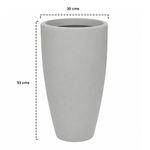 Maceta Decorativa de Plástico Circular Alta y Moderna Blanco 30 x 53 Cm