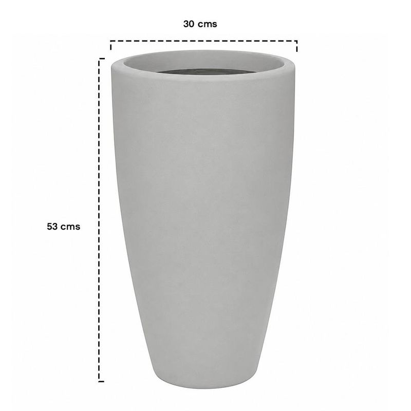 Maceta Decorativa de Plástico Circular Alta y Moderna Blanco 30 x 53 Cm