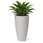 Maceta Decorativa de Plástico Circular Alta y Moderna Blanco 30 x 53 Cm