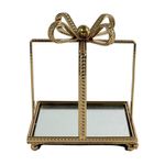 Bandeja Decorativa Navideña Diseño Regalo Dorado 13 x 13 x 15 cm