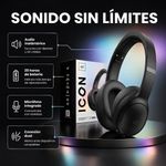 Audífonos Icon On Ear Inalámbrico con Entrada 3.5 mm Color Negro