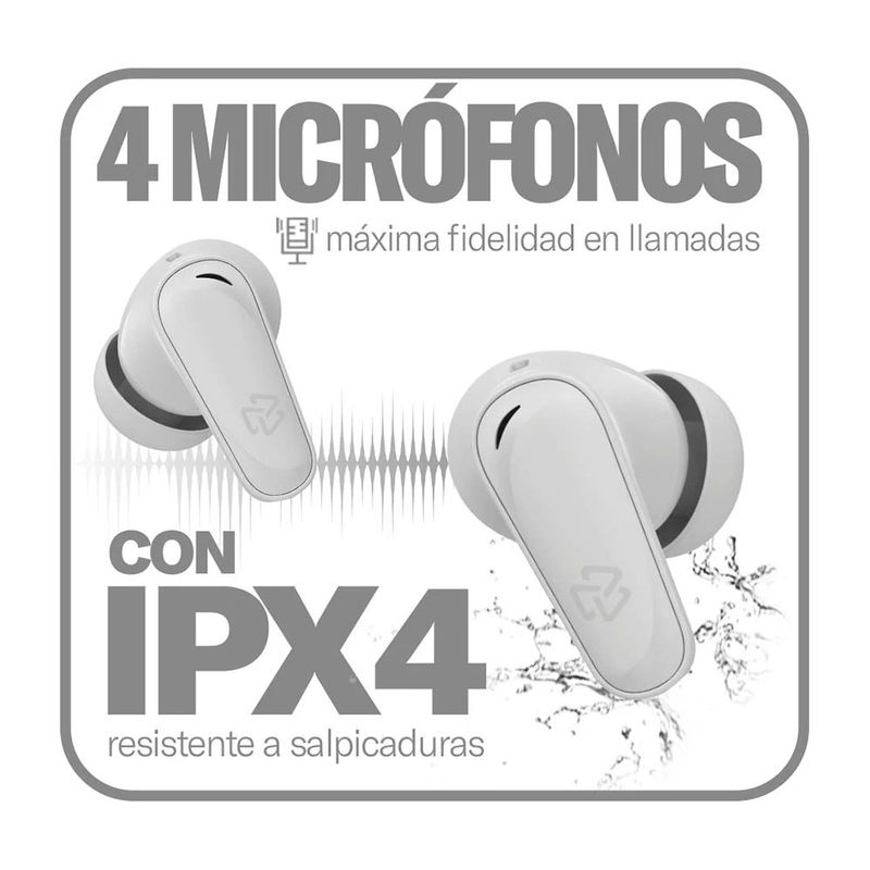 Audífonos One True Wireless ENC Bluetooth 5.4 Color Gris