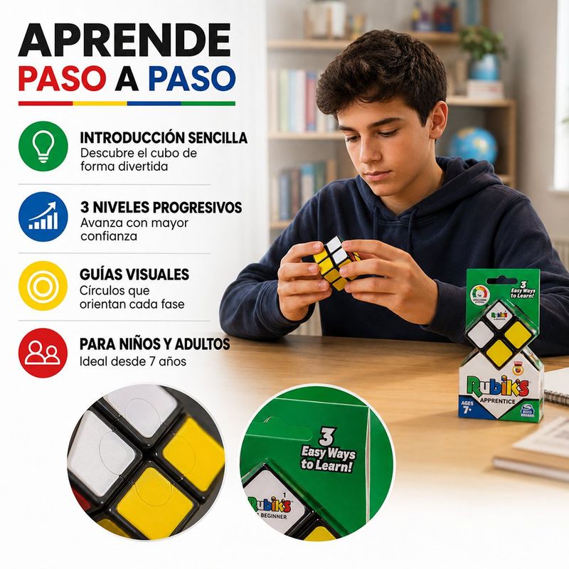 Cubo Rubik de Aprendizaje para Principiantes Multicolor