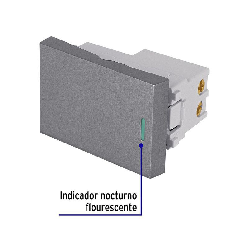 Switch Acero Lisboa 3 Way 1.5 Módulos - Volteck