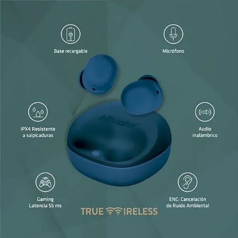 Audífonos Inalámbricos Native ENC TWS con Bluetooth y Micrófono en Color Azul