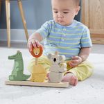 Set de Juguete Sensorial Apilable de Animales de Madera Diseño de la Selva de 10 Piezas para 12+ Meses