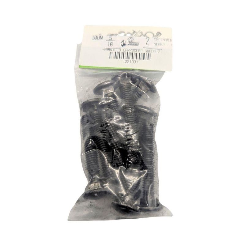 Tornillos de Carrocería de 5/16 x 2 Plg en Bolsa de 10 Unidades