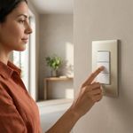 Interruptor Triple de 3 Vías con Placa Nobile Color Champagne