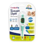 Termómetro Digital 3 en 1 para Uso Oral, Rectal y Axilar con Punta Flexible y Pantalla LCD, Color Turquesa