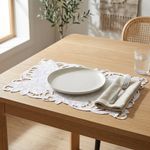 Individual Bordado Decorativo 30 x 45 cm Color Blanco