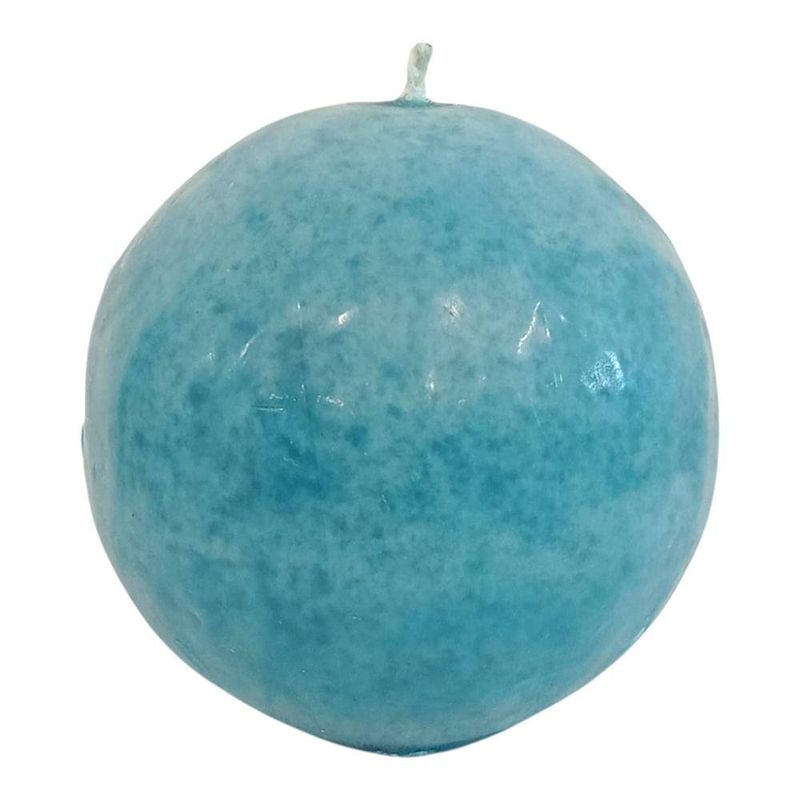 Vela Esférica No 3 para Decoración de Interiores de 8 Cm Color Turquesa