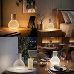 Lámpara de Mesa LED Recargable de 1 W CCT con Control Táctil y Asa en Color Blanco