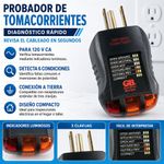 Tester de Tomacorriente con Indicadores LED para 120V CA en Color Negro
