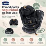 Silla para Bebé de Auto Giratoria de Seguridad 360° Hasta 29 Kg Negro