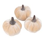 Set de 3 Calabazas Decorativas de Foam Color Crema 12 x 12 x 6 cm