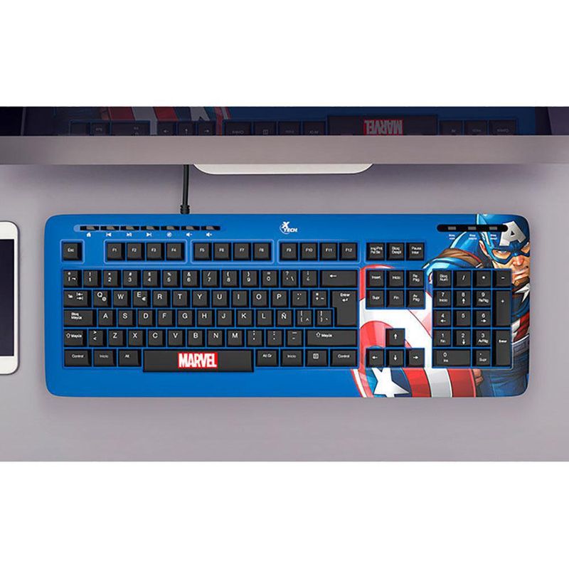 Teclado Diseño Marvel Capitán América - Xtech