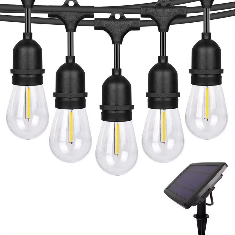 Guirnalda Solar de 15 Metros con Bombillos LED para Exterior