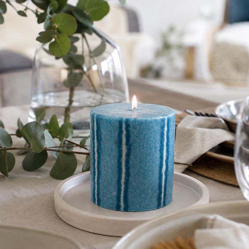 Vela Pillar para Decoración de Interiores de 8 Cm Color Turquesa