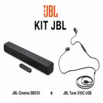 Kit Barra de Sonido Cinema SB510 200 W y Audífonos Tune 310C USB-C en Color Negro