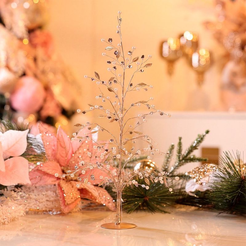 Árbol Decorativo Navideño de Ramas Color Beige 30 x 30 x 56 cm
