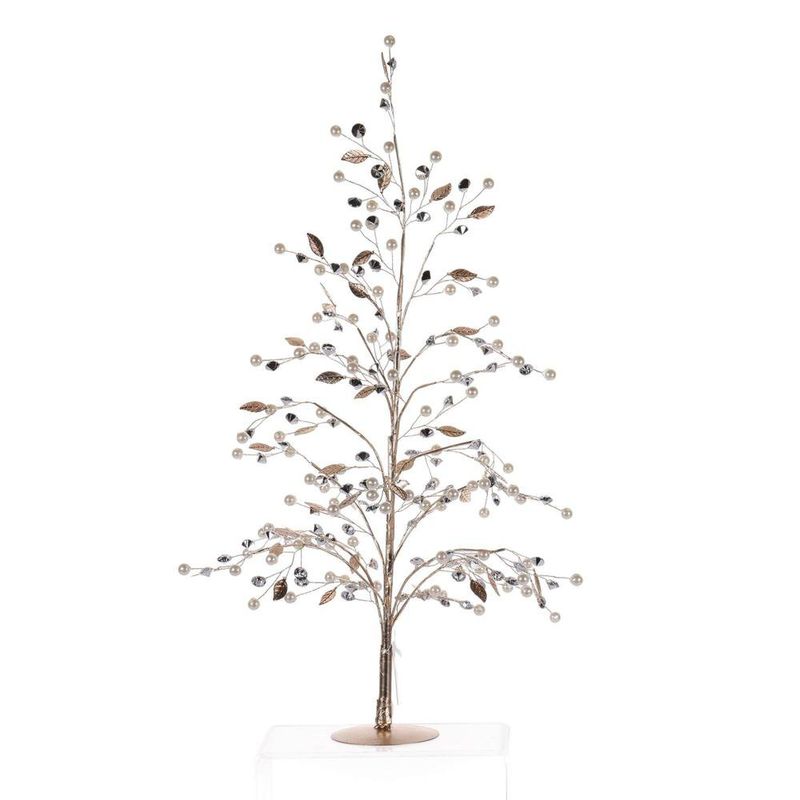 Árbol Decorativo Navideño de Ramas Color Beige 30 x 30 x 56 cm