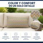 Cojín Relleno Rectangular 50 x 30 Cm Tejido con Diseño Zigzag Multicolor