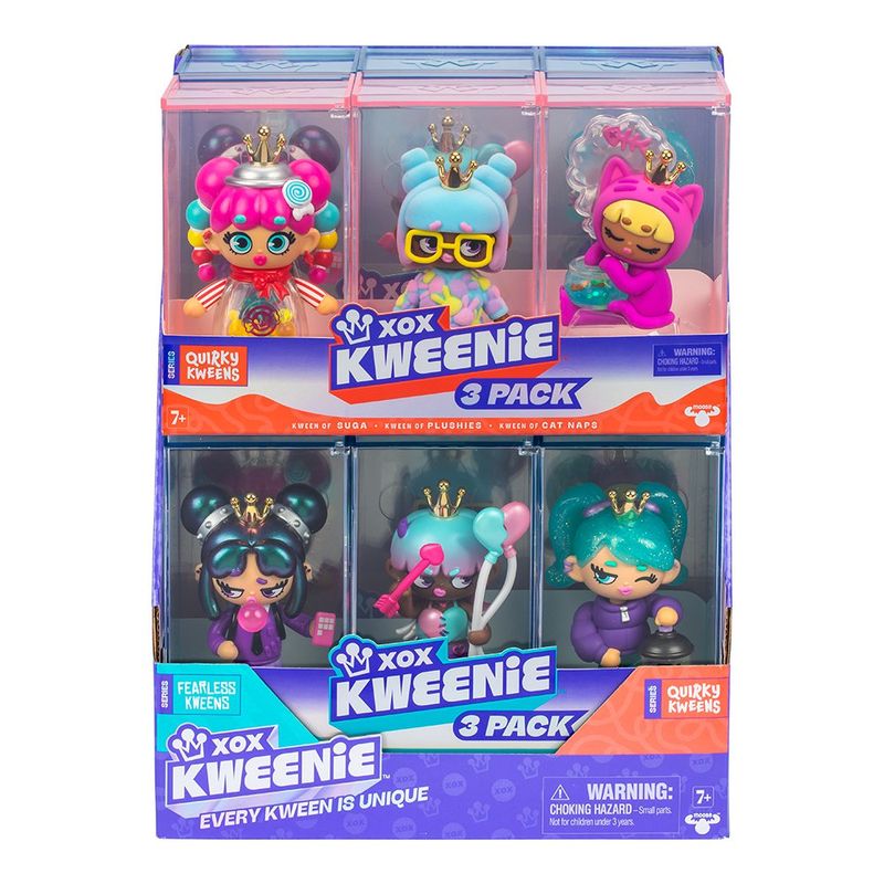 Set de 3 Muñecas Coleccionables Kweenie Serie Fearless con Estuche - Presentación Surtida