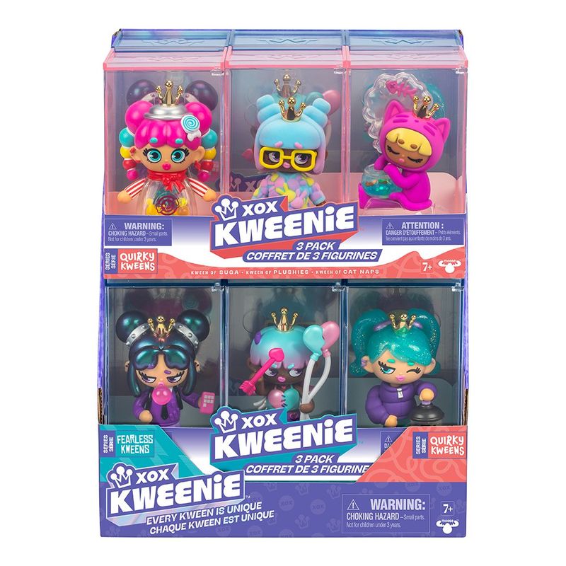 Set de 3 Muñecas Coleccionables Kweenie Serie Fearless con Estuche - Presentación Surtida