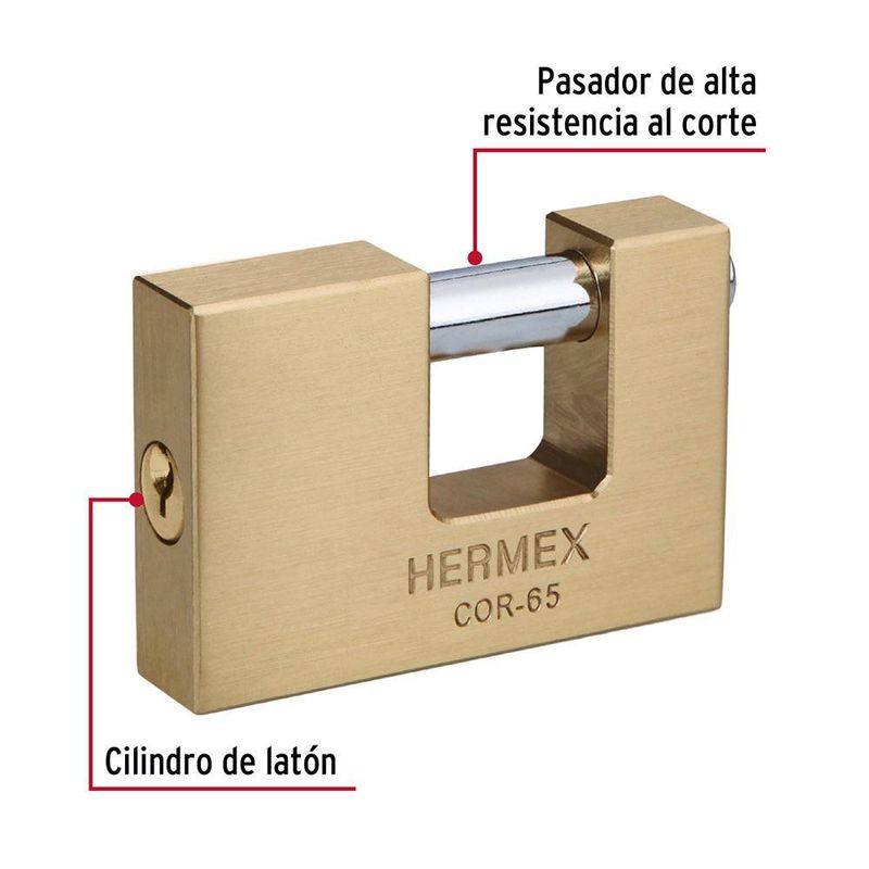 Candado Antipalanca de Latón 65 mm