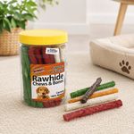 Snack Palitos de Carnaza Natural para Perro Sabores Surtidos Frasco de 50 Unidades