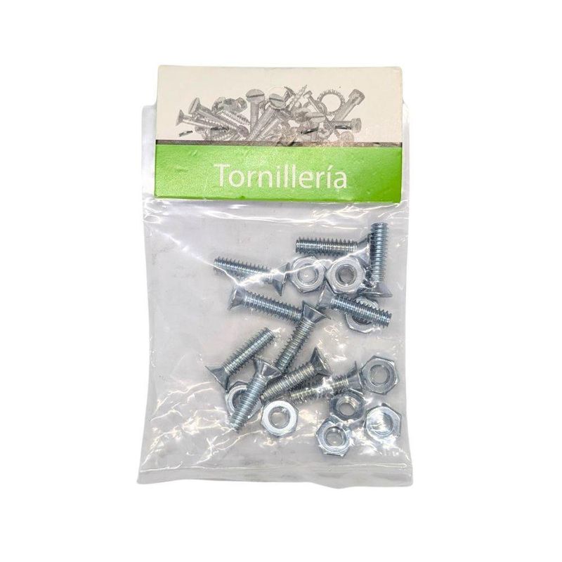 Kit de Tornillos de Estufa de 3/16 x 1-1/4 Plg con Tuercas en Bolsa de 10 Unidades