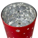Linterna LED Giratoria Navideña Roja de Vidrio 9 x 9 x 20.5 cm