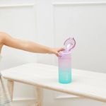 Vaso Entrenador 450 mL con Pajilla de Silicona, Botón y Traba de Seguridad Acabado Soft Degradé Rosado
