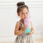 Vaso Entrenador 450 mL con Pajilla de Silicona, Botón y Traba de Seguridad Acabado Soft Degradé Rosado