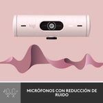 Cámara Web Full Hd Rosada Brio 500 De 1080 P - Logitech