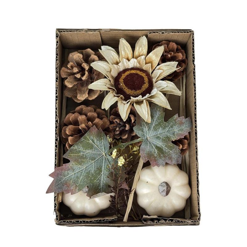 Caja Decorativa Otoñal con Girasol de Foam 20 x 5 x 15 cm
