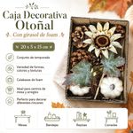 Caja Decorativa Otoñal con Girasol de Foam 20 x 5 x 15 cm