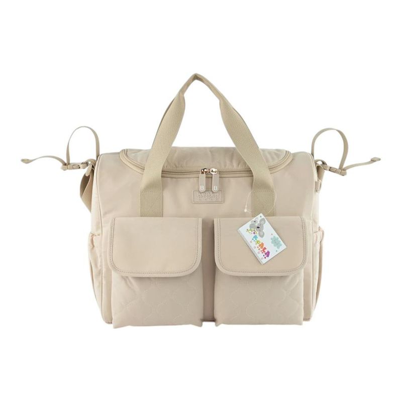 Pañalera Tipo Bolso con Múltiples Compartimentos Color Beige