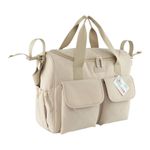 Pañalera Tipo Bolso con Múltiples Compartimentos Color Beige