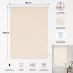 Cortina Enrollable Blackout de 180 x 240 Cm Color Blanco Crema