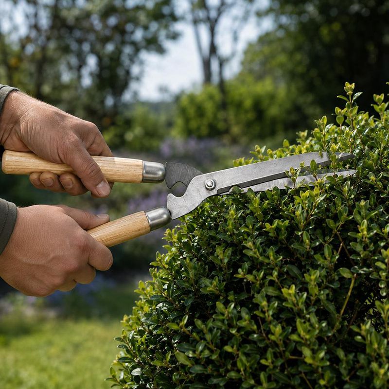 Tijera para Poda de Arbustos 21.5 Plg con Cuchillas de Acero al Carbono y Mangos de Madera