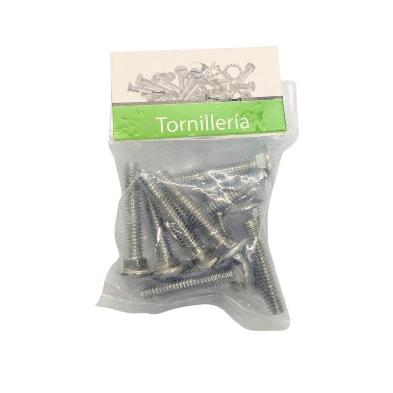 Tornillos de Carrocería Galvanizados de 1/4 x 1-1/2 Plg en Bolsa de 10 Unidades