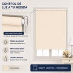 Cortina Enrollable Blackout de 90 x 240 Cm Color Blanco Crema
