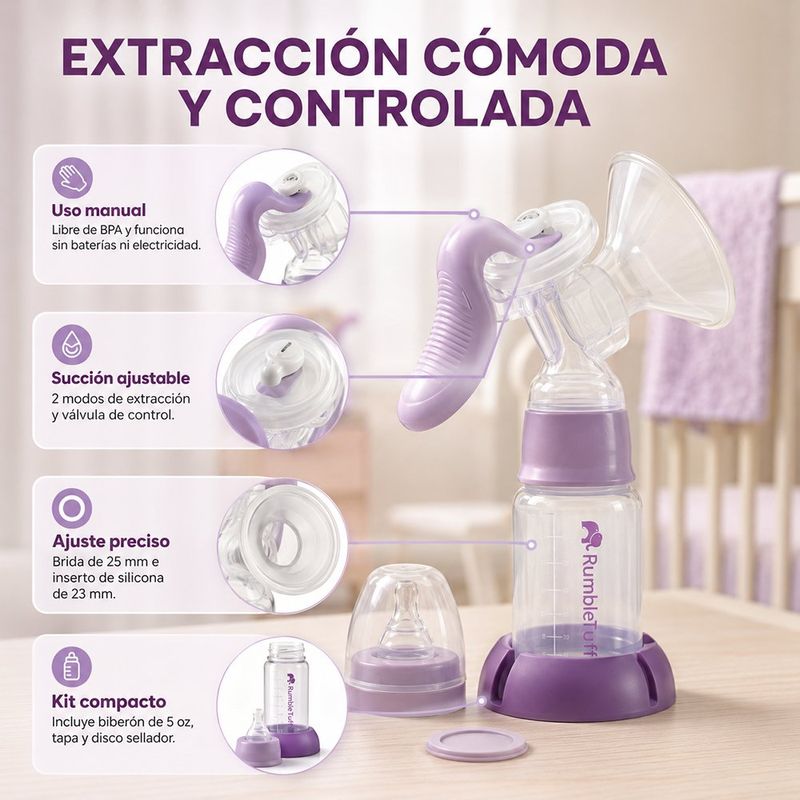 Extractor de Leche Manual Sweet Essence con 2 Modos y Pacha de 5 Oz