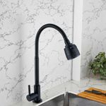 Grifo Monomando para Cocina con Resorte Agua Fría Negro