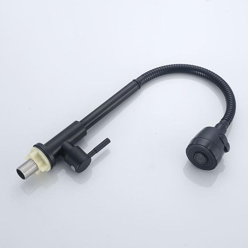 Grifo Monomando para Cocina con Resorte Agua Fría Negro