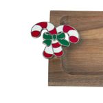 Bandeja Navideña de Madera con Pinchos Decorativos de Bastón 44 x 13 x 2.5 cm