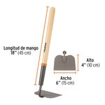 Azadón Tomatero con Mango de Madera de 16 Plg para Cultivo
