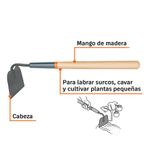 Azadón Tomatero con Mango de Madera de 16 Plg para Cultivo