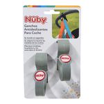 Set de 2 Ganchos Antideslizantes para Carruaje Nuby con Correas Ajustables Color Negro